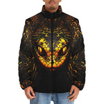 Down-Padded Puffer Jacket Snake Head with Golden Skin