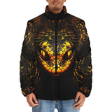 Down-Padded Puffer Jacket Snake Head with Golden Skin