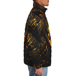 Down-Padded Puffer Jacket Snake Head with Golden Skin