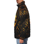 Down-Padded Puffer Jacket Snake Head with Golden Skin