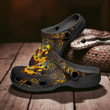 Classic Clogs Snake Head with Golden Skin