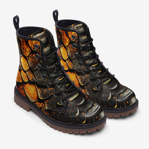 Leather Boots Dragon Skin Pattern