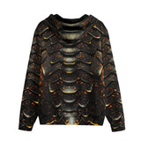 Men's Zip Up Hoodie Dragon Skin Pattern