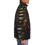 Down-Padded Puffer Jacket Dragon Skin Pattern