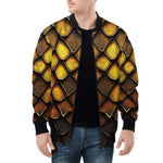 Bomber Jacket Golden Snake Skin Texture