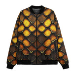 Bomber Jacket Golden Snake Skin Texture