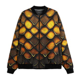 Bomber Jacket Golden Snake Skin Texture