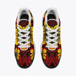 Air Cushion Sneakers Floral Red Yellow Drawings