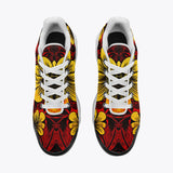 Air Cushion Sneakers Floral Red Yellow Drawings