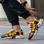 Air Cushion Sneakers Floral Red Yellow Drawings