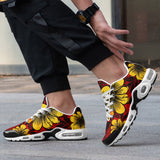 Air Cushion Sneakers Floral Red Yellow Drawings