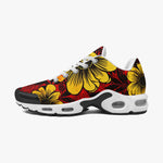Air Cushion Sneakers Floral Red Yellow Drawings