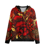 Men's Zip Up Hoodie Poppy Flowers Art