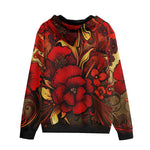 Men's Zip Up Hoodie Poppy Flowers Art