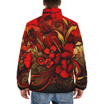 Down-Padded Puffer Jacket Poppy Flowers Art