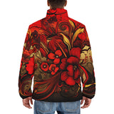 Down-Padded Puffer Jacket Poppy Flowers Art