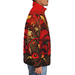 Down-Padded Puffer Jacket Poppy Flowers Art