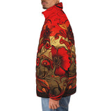 Down-Padded Puffer Jacket Poppy Flowers Art