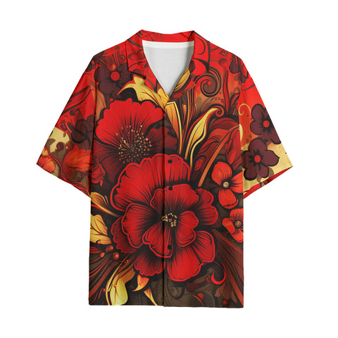 Hawaiian Shirt Poppy Flowers Art