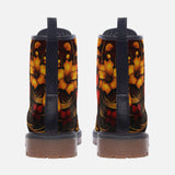 Leather Boots Red and Gold Floral Ornament