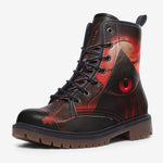 Leather Boots Mysterious Evil Pyramid with Red Eye