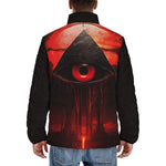 Down-Padded Puffer Jacket Mysterious Evil Pyramid with Red Eye