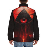 Down-Padded Puffer Jacket Mysterious Evil Pyramid with Red Eye