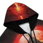 Men's Zip Up Hoodie Mysterious Evil Pyramid with Red Eye