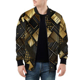 Bomber Jacket Golden Geometric Abstract Pattern