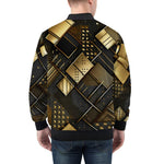 Bomber Jacket Golden Geometric Abstract Pattern