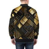 Bomber Jacket Golden Geometric Abstract Pattern