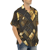 Hawaiian Shirt Golden Geometric Abstract Pattern