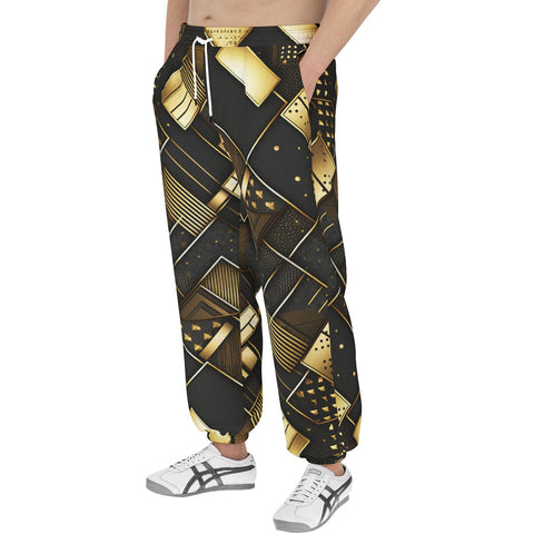 Men's Sweatpants Golden Geometric Abstract Pattern