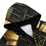 Men's Zip Up Hoodie Golden Geometric Abstract Pattern