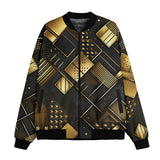 Bomber Jacket Golden Geometric Abstract Pattern