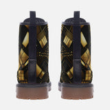 Leather Boots Golden Geometric Abstract Pattern