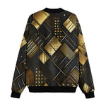 Bomber Jacket Golden Geometric Abstract Pattern