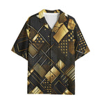 Hawaiian Shirt Golden Geometric Abstract Pattern