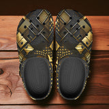 Classic Clogs Golden Geometric Abstract Pattern