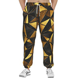 Men's Sweatpants Gold and Black Triangles Artwork