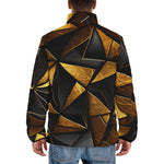 Down-Padded Puffer Jacket Gold and Black Triangles Artwork