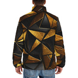 Down-Padded Puffer Jacket Gold and Black Triangles Artwork