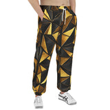 Men's Sweatpants Gold and Black Triangles Artwork