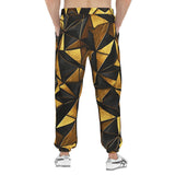 Men's Sweatpants Gold and Black Triangles Artwork