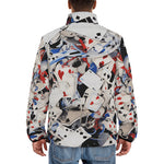 Down-Padded Puffer Jacket Playing Cards Collage