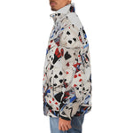 Down-Padded Puffer Jacket Playing Cards Collage