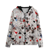 Men's Zip Up Hoodie Playing Cards Abstraction