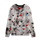 Men's Zip Up Hoodie Playing Cards Abstraction