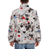Down-Padded Puffer Jacket Playing Cards Abstraction