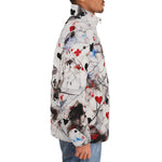 Down-Padded Puffer Jacket Playing Cards Abstraction